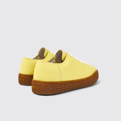 Back view of Peu Terreno Yellow Leather Sneaker for Women