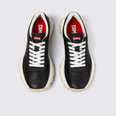 Overhead view of Drift Trail VIBRAM Black Leather/Textile Sneaker for Women