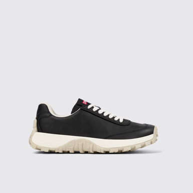 Side view of Drift Trail VIBRAM Black Leather/Textile Sneaker for Women