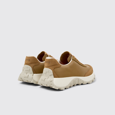 Back view of Drift Trail VIBRAM Brown leather and nubuck sneakers for women