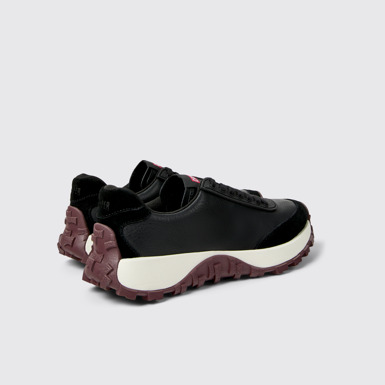 Drift Trail Zapatillas de piel y nobuk negras para mujer.