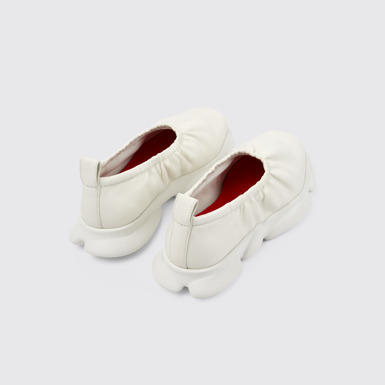 Back view of Karst White Leather Women's Shoe.