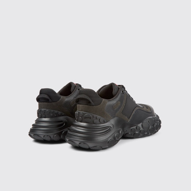 Back view of Pelotas Mars Black Textile/Leather Sneaker for Women