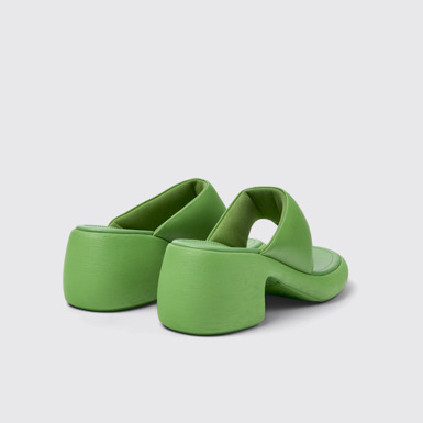 Back view of Thelma Green Leather Sandal for Women