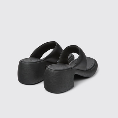 Back view of Thelma Black Leather Sandal for Women