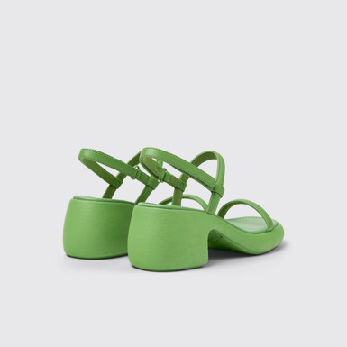 Back view of Thelma Green Leather Sandal for Women