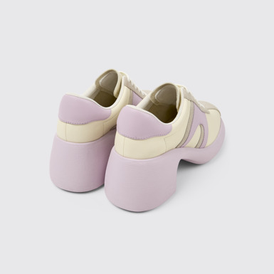 Back view of Thelma White Leather/Nubuck Shoe for Women