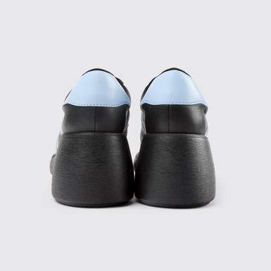 Back view of Thelma Black Leather/Nubuck Shoe for Women