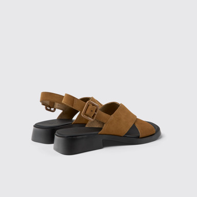 Back view of Dana Brown Nubuck Sandals for Women.