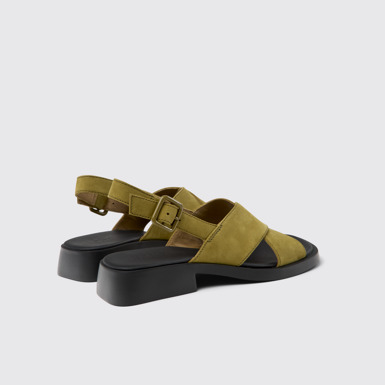 Back view of Dana Green Nubuck Sandals for Women.