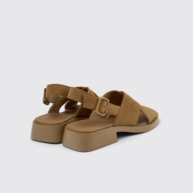 Dana Sandalias de piel nobuk marrón para mujer.