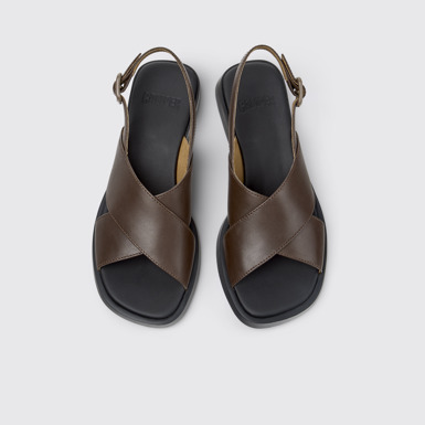 Dana Sandalias de piel marrón para mujer.