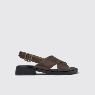 Dana Sandalias de piel marrón para mujer.