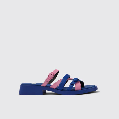 Side view of Twins Multicolored Leather Open-toe Sandal for Women