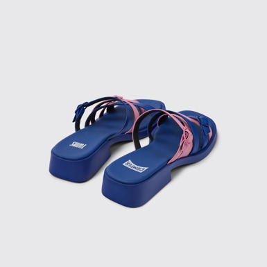 Back view of Twins Multicolored Leather Open-toe Sandal for Women