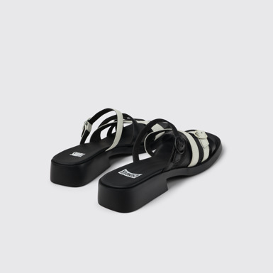 Back view of Twins Multicolored Leather Open-toe Sandal for Women