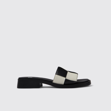 Side view of Twins Multicolored Leather Slide for Women
