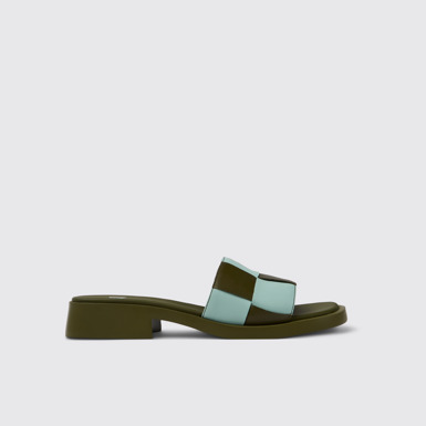 Side view of Twins Multicolored Leather Slide for Women