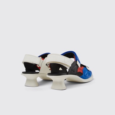 Back view of Dina Multicolored Recycled Leather 2-Strap Sandal for Women