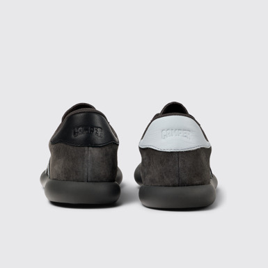 Back view of Twins Gray-black Nubuck/Leather Sneaker for Women