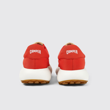 Back view of Pelotas Athens Red Textile Sneaker for Women