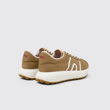 Back view of Pelotas Athens Brown Textile Sneaker for Women