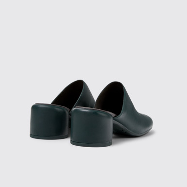 Back view of Niki Green Leather Clogs for Women