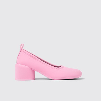 Side view of Niki Pink Textile Ballerina for Women