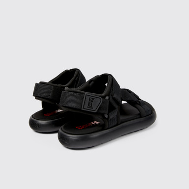 Back view of Pelotas Flota Black Textile Sandal for Women
