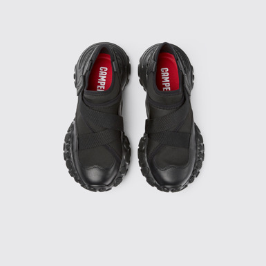 Overhead view of Pelotas Mars Black Textile/Leather Sneaker for Women