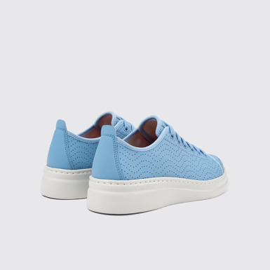 Back view of Runner Blue Leather Sneaker for Women