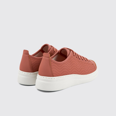 Back view of Runner Red Leather Sneaker for Women