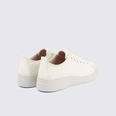 Back view of Runner White Leather Sneaker for Women