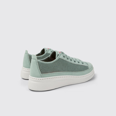 Back view of Runner Green TENCEL® Lyocell and Leather Women's Sneakers.