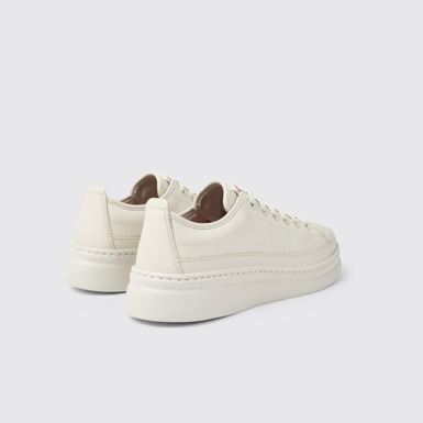 Back view of Runner Up White Leather Women's Sneakers.