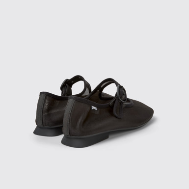 Back view of Casi Myra Black Recycled PET Shoes for Women.