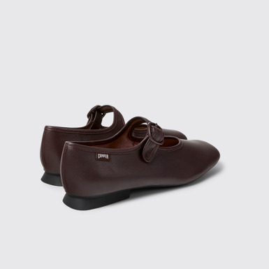 Back view of Casi Myra Burgundy Leather Shoes for Women.