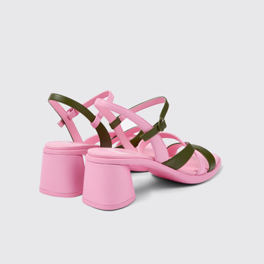 Back view of Twins Multicolored Leather Open-toe Slingback for Women