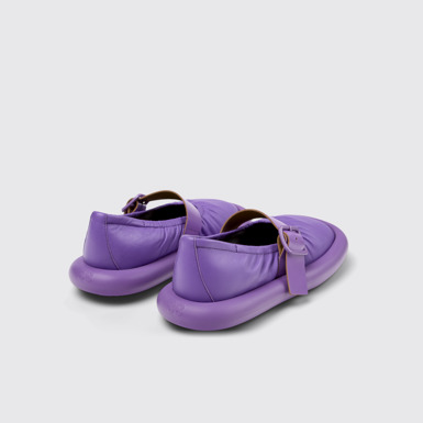 Back view of Aqua Purple Leather Ballerina for Women