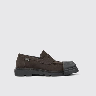 Side view of Junction Gray Nubuck Loafer for Women