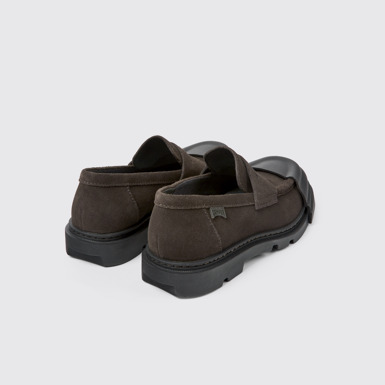 Back view of Junction Gray Nubuck Loafer for Women