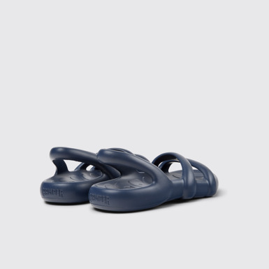 Back view of Kobarah Flat Blue Sandal.