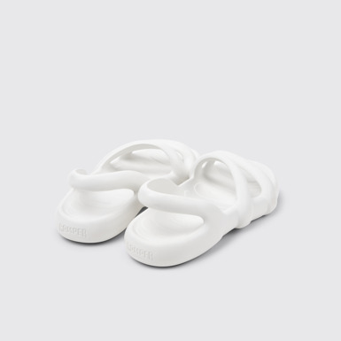 Back view of Kobarah Flat White Sandals.