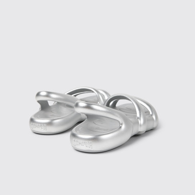 Back view of Kobarah Flat Silver Sandals.