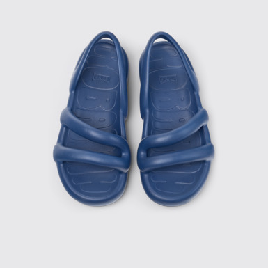 Overhead view of Kobarah Flat Blue Sandals for Women.