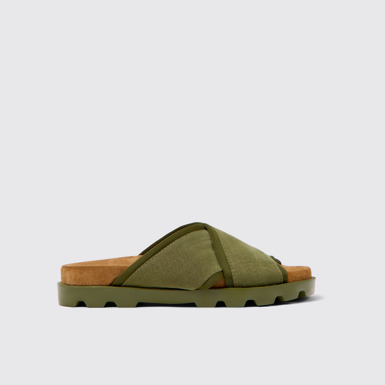 Brutus Sandal 여성 그린 컬러 텍스타일 샌들옆면