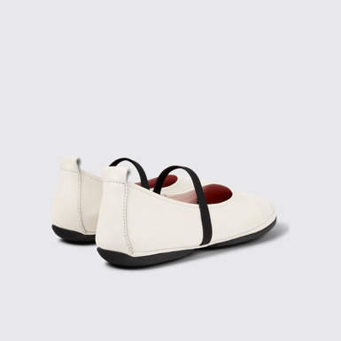 Back view of Right White Leather Mary Jane for Women
