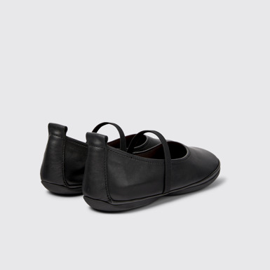 Back view of Right Nina Black Leather Shoes for Women.