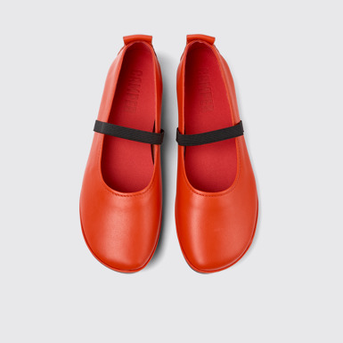 Right Mary Jane de pell de color vermell per a dona
