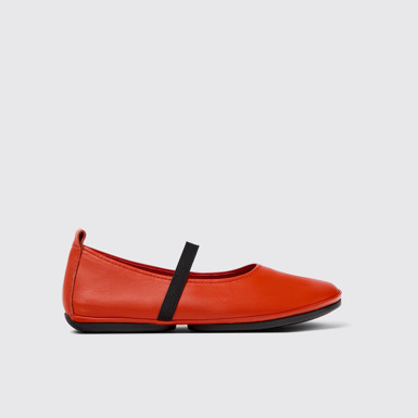 Right Mary Jane de pell de color vermell per a dona